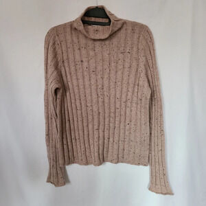 Madewell Women's Donegal Evercrest Wool Blend Mock Neck Speckled Sweater Medium